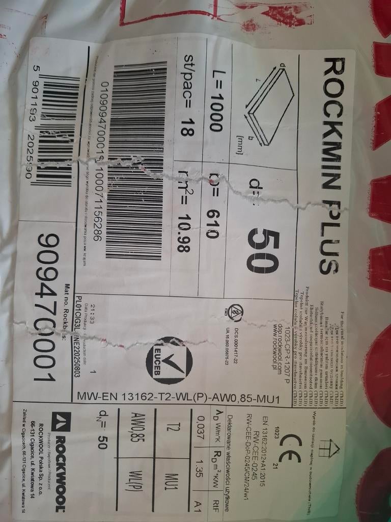 29 panelen rockwool plus 50mm, Ophalen, Steenwol