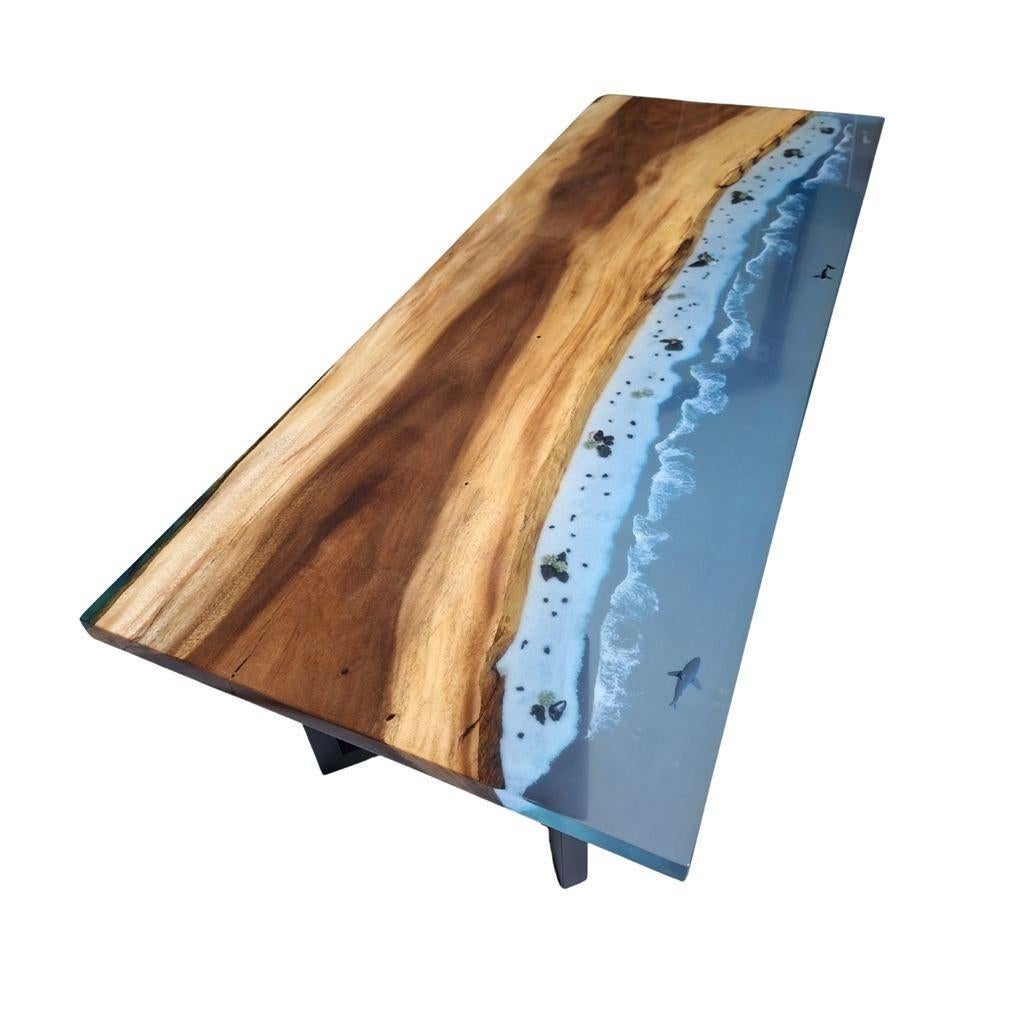 Handgemaakte Epoxy Eettafel – 210x80cm - Resin Tafelblad, Maison & Meubles, Enlèvement, Neuf, Dessus de la table