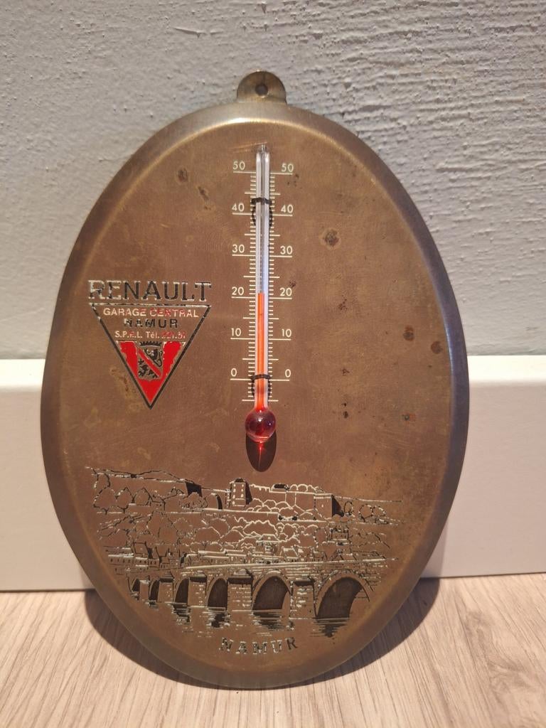 Thermomètre à panneau d'affichage ancien Renault Garage Namu, Enlèvement, Panneau publicitaire
