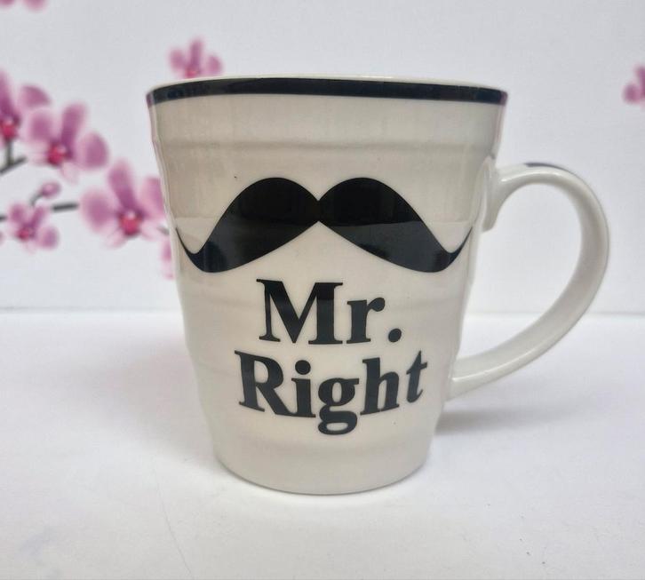 🖤 Mug Mr. Right, Maison & Meubles, Cuisine | Vaisselle, Comme neuf, Tasse(s) et/ou soucoupe(s), Autres styles, Céramique, Enlèvement ou Envoi