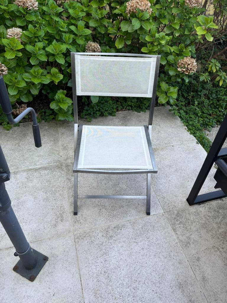 Chaises jardin aluminium, Enlèvement, Utilisé, Synthétique, Pliant