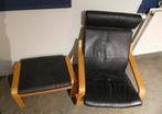 Fauteuil IKEA POANG avec pouf, Enlèvement, Comme neuf