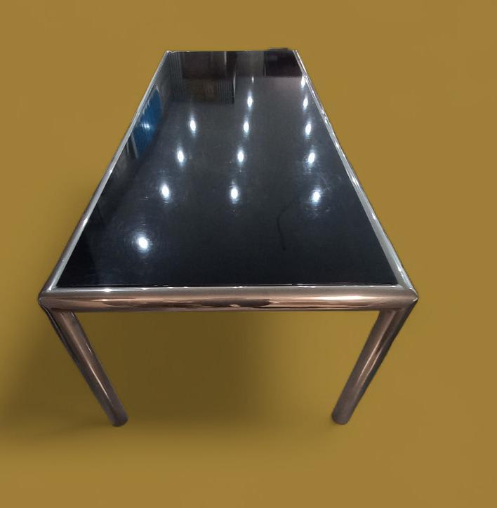 John Mascheroni Tubo aluminium eetkamertafel, Maison & Meubles, Tables | Tables à manger, Utilisé, Enlèvement