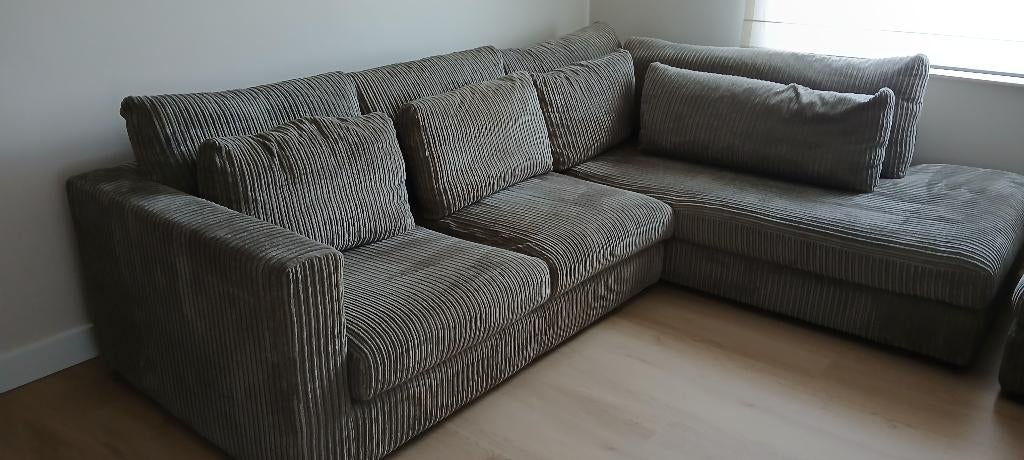 Canapé d'angle, velours côtelé, état neuf, 2 ans, Maison & Meubles, Canapés | Coins salons complets, Comme neuf, Bois, Tissus