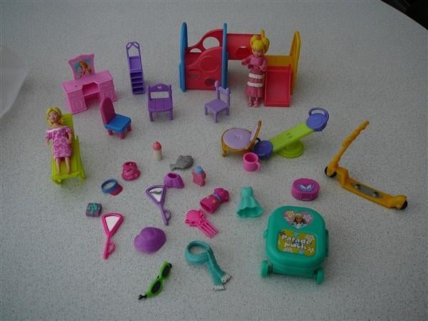 Setje Polly Pocket met popjes, Kinderen en Baby's, Speelgoed | Poppen, Ophalen, Gebruikt, Overige typen