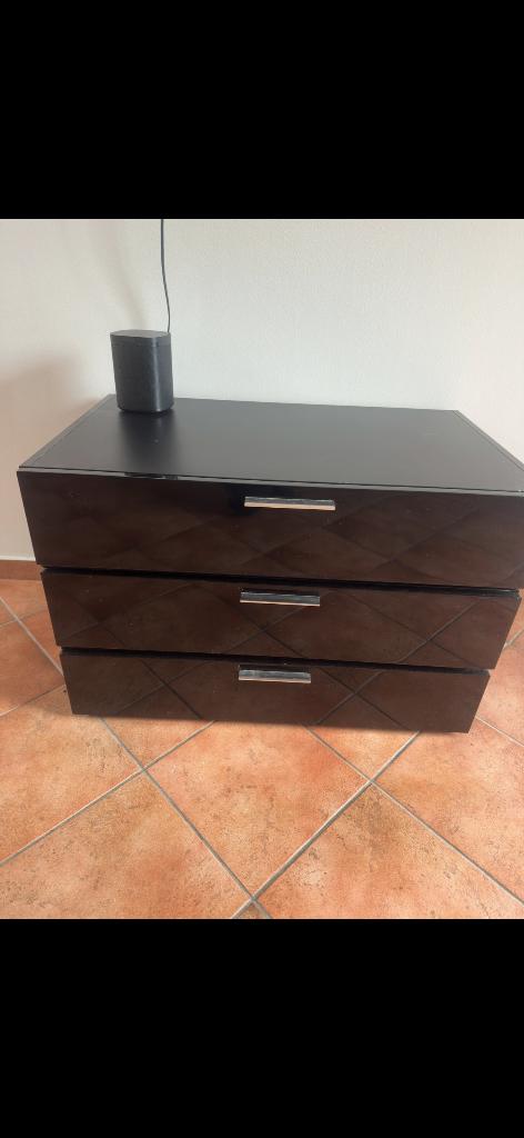 Zwarte laden kast, Ophalen, Overige materialen, 50 tot 100 cm, Zo goed als nieuw