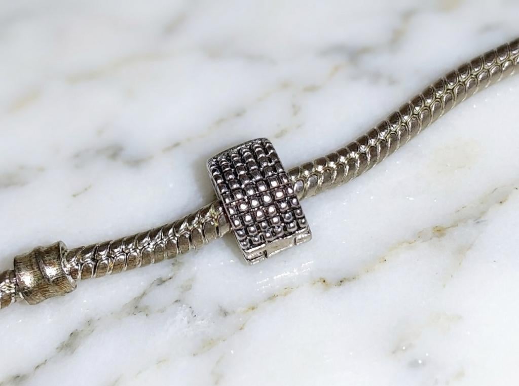 Bedel Charm voor bedelarmband clipon zilver textuur, Bijoux, Sacs & Beauté, Bracelets à breloques, Neuf, Autres marques, Autres matériaux