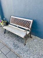 Antieke tuinbank van gietijzer en hout, Ophalen, Gebruikt, Metaal