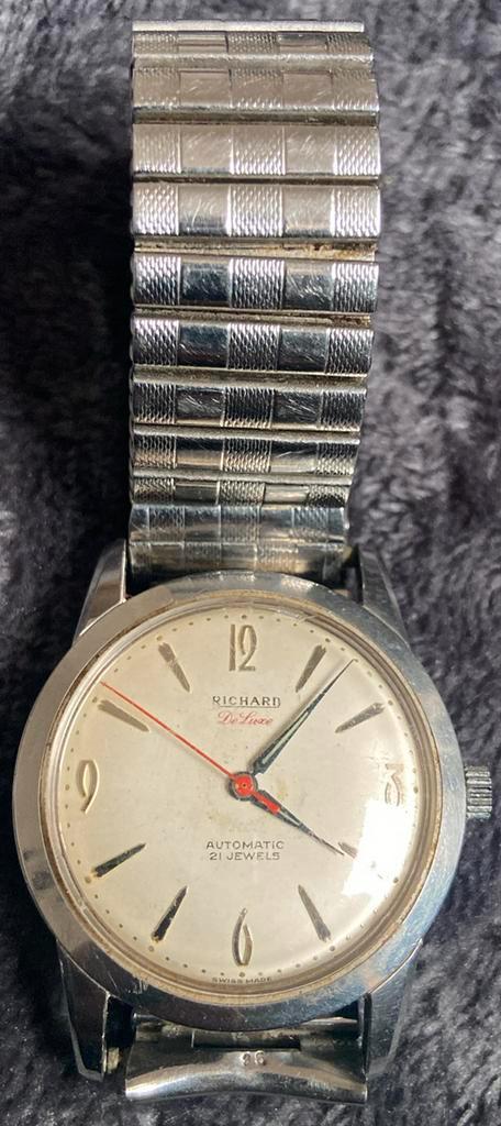 Richard Automatic 21 Jewels,, Bijoux, Sacs & Beauté, Montres | Anciennes | Antiquités, Acier, Enlèvement