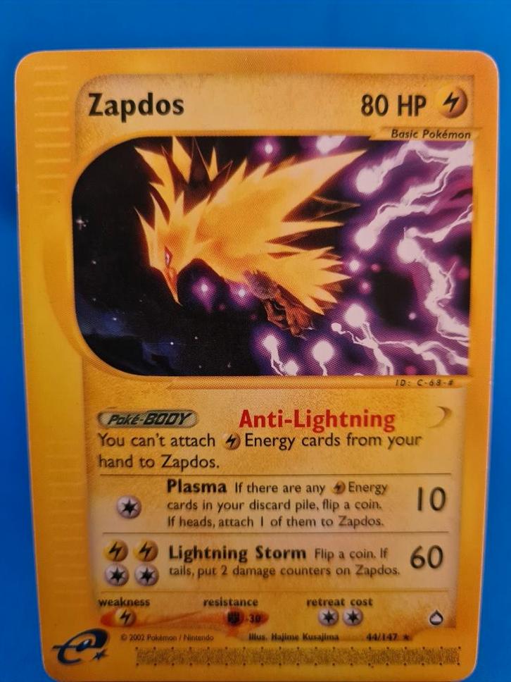 Zapdos 44/147 - Aquapolis, Hobby en Vrije tijd, Verzamelkaartspellen | Pokémon, Gebruikt, Verzenden