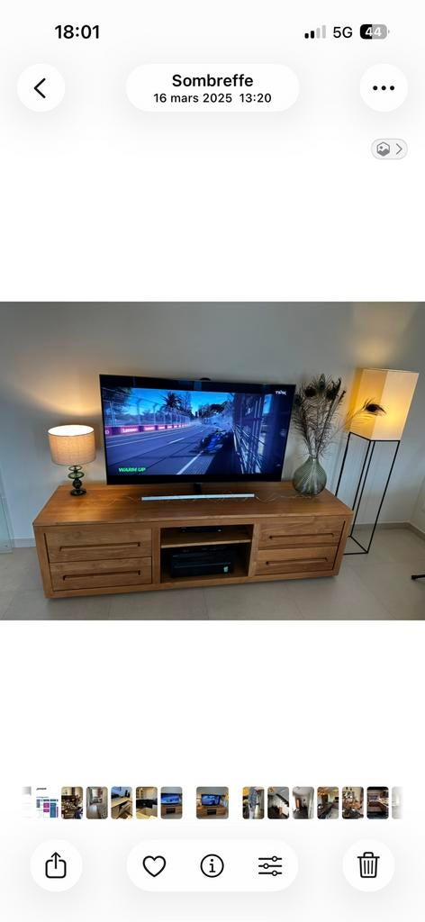 Ensemble meubles en teck. Buffet, meuble TV, table basse, Ophalen, Gebruikt, Teakhout