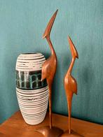 Vintage set houten reigers, Ophalen of Verzenden