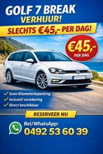Personenwagen golf break te huur 45 euro per dag, Diensten en Vakmensen, Verhuur | Auto en Motor