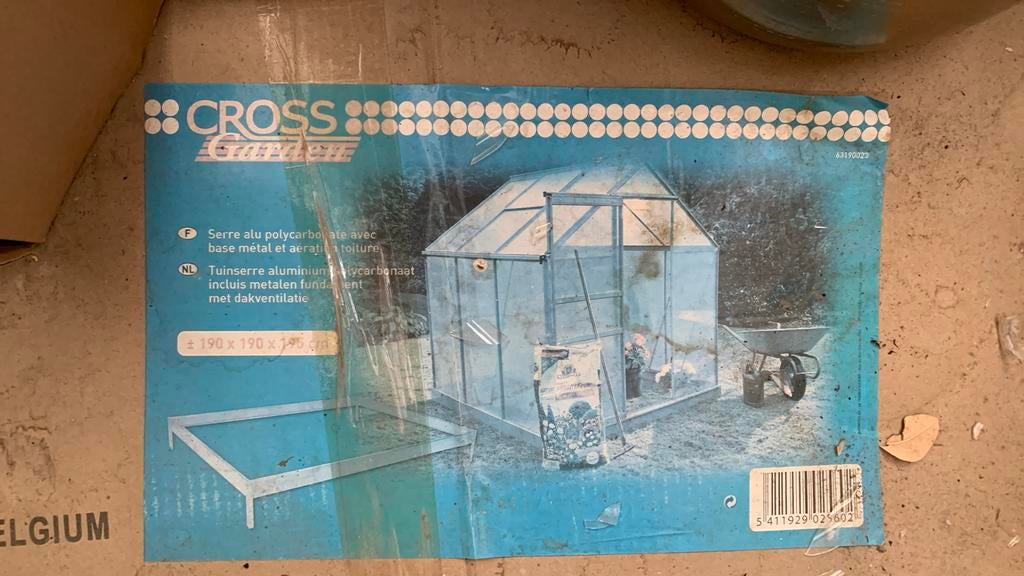 Serre de jardin gratuite en polycarbonate 190x190x195, Jardin & Terrasse, Serre, Polycarbonate, Comme neuf, Enlèvement