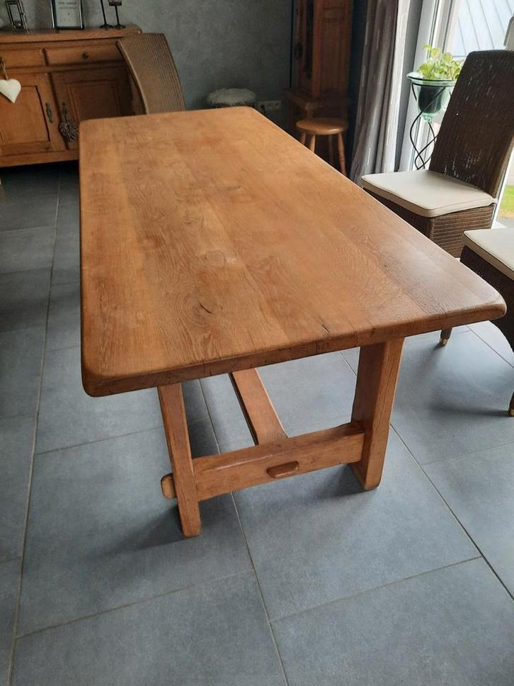 Te koop eetkamertafel met twee verlengstukken, Huis en Inrichting, Tafels | Eettafels, Eikenhout, Ophalen