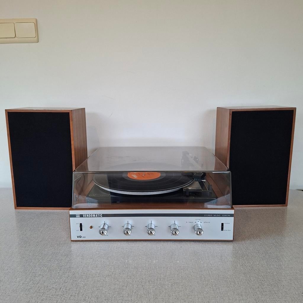 Amplificateur tourne-disque Vintage BSR 128R + boîtiers viny, Enlèvement