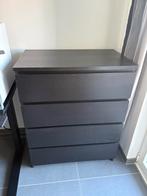Commode IKEA MALM 80x100 noir brun – Très bon état, Enlèvement, Comme neuf
