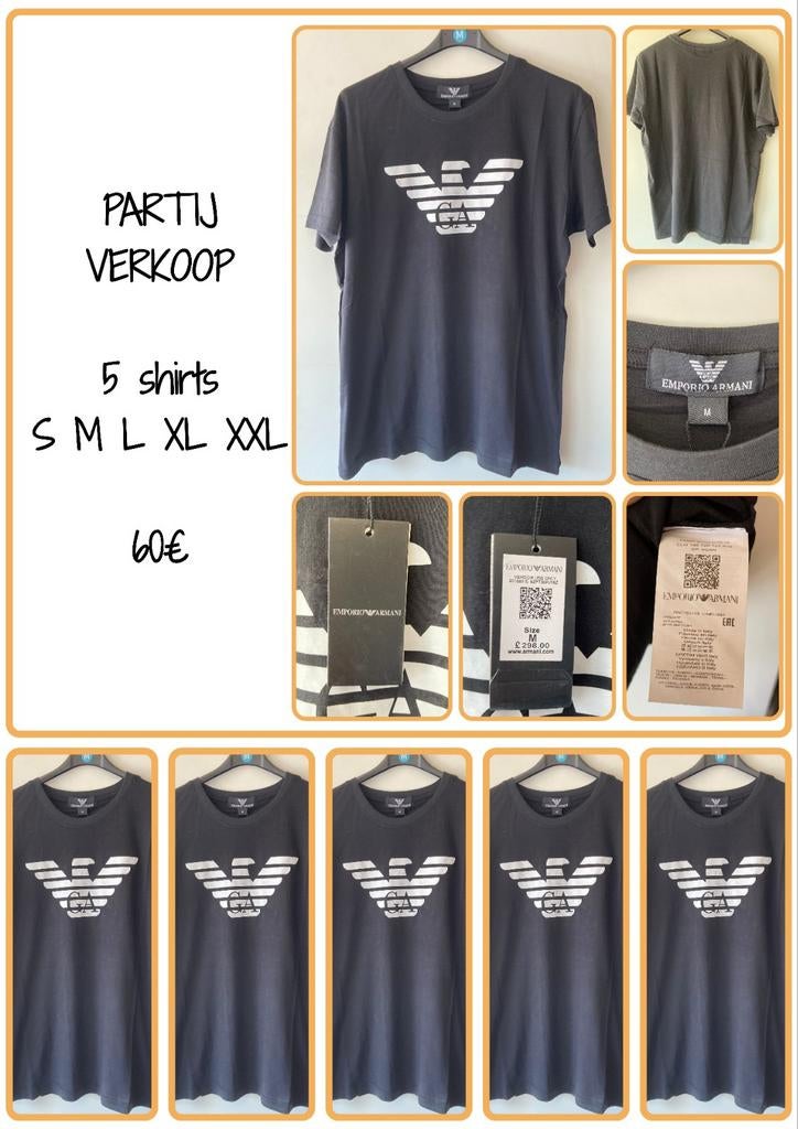 5 t-shirts S M L XL XXL noirs avec imprimé blanc, Vêtements | Hommes, Enlèvement ou Envoi, Neuf, Autres tailles