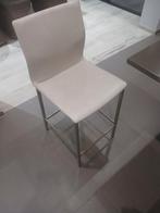 A vendre 4 chaises de cuisine cuir blanc, Maison & Meubles, Chaises, Enlèvement, Utilisé, Blanc, Cuir