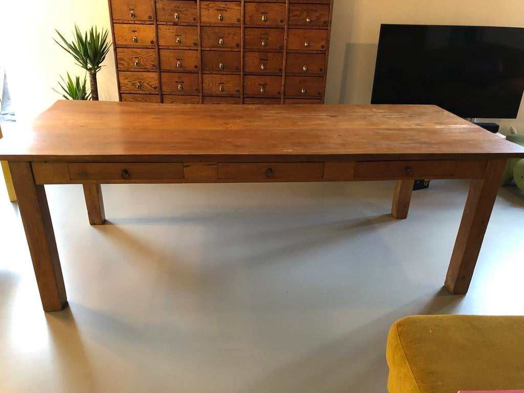 Kloostertafel / boerentafel, Ophalen, Gebruikt, 200 cm of meer, 50 tot 100 cm