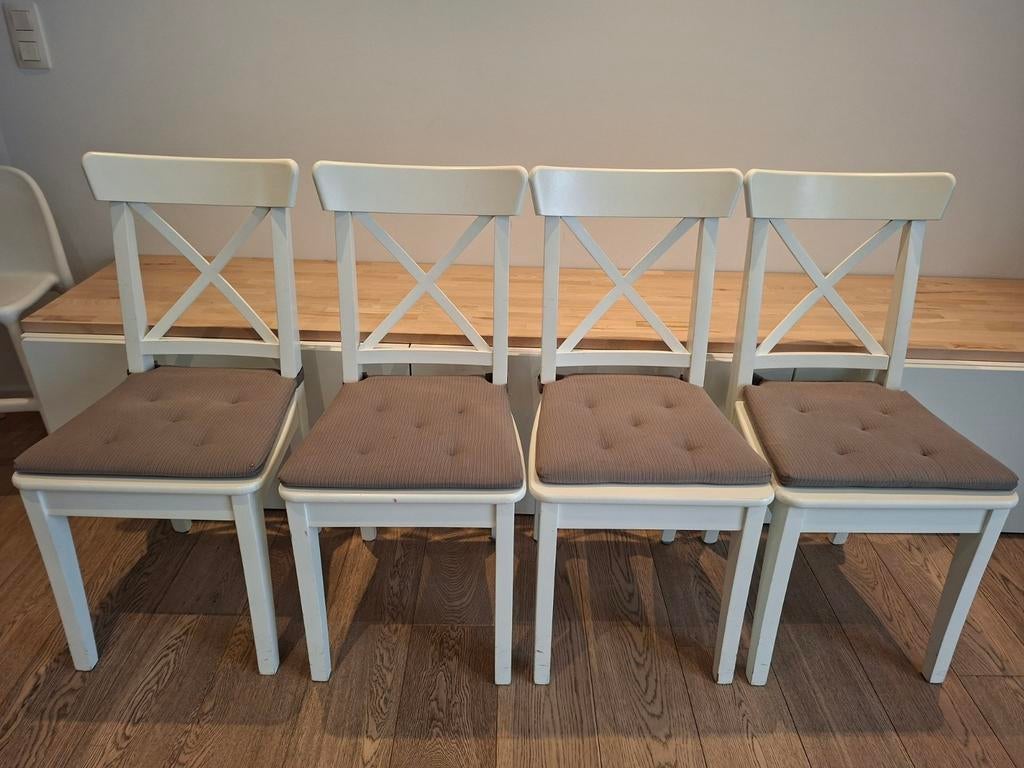 Lot de 4 chaises Ingolf IKEA, Maison & Meubles, Enlèvement, Utilisé, Quatre, Bois