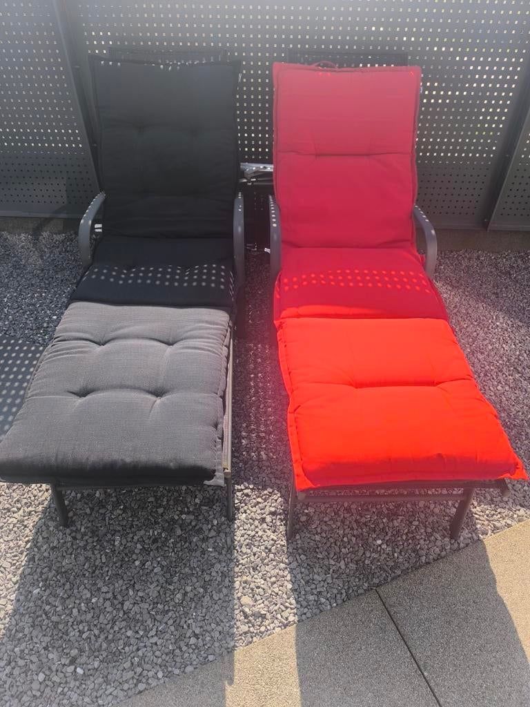 Ligstoelen, Jardin & Terrasse, Chaises longues, Enlèvement, Utilisé, Métal, Réglable