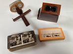 Twee oude stereoscopen (1900-1930) plus verzameling platen, Ophalen of Verzenden