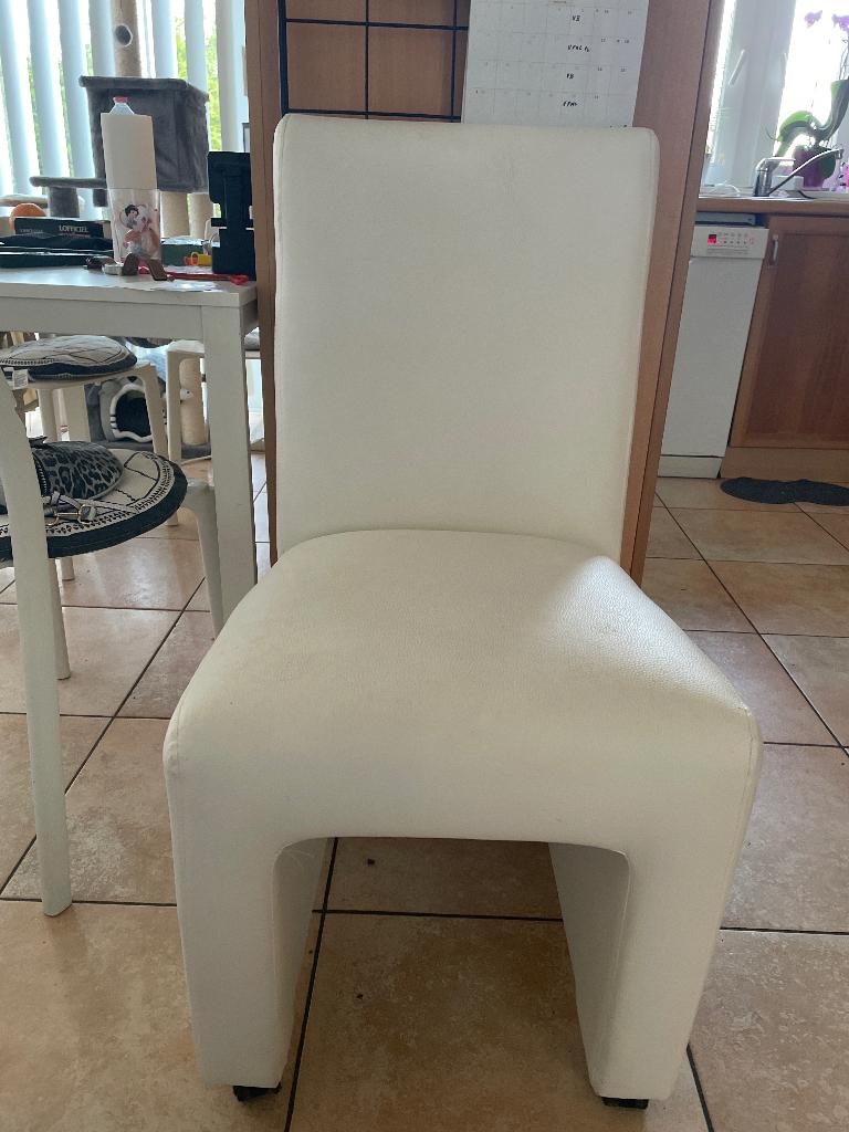 Chaise blanche, Maison & Meubles, Chaises, Enlèvement, Synthétique