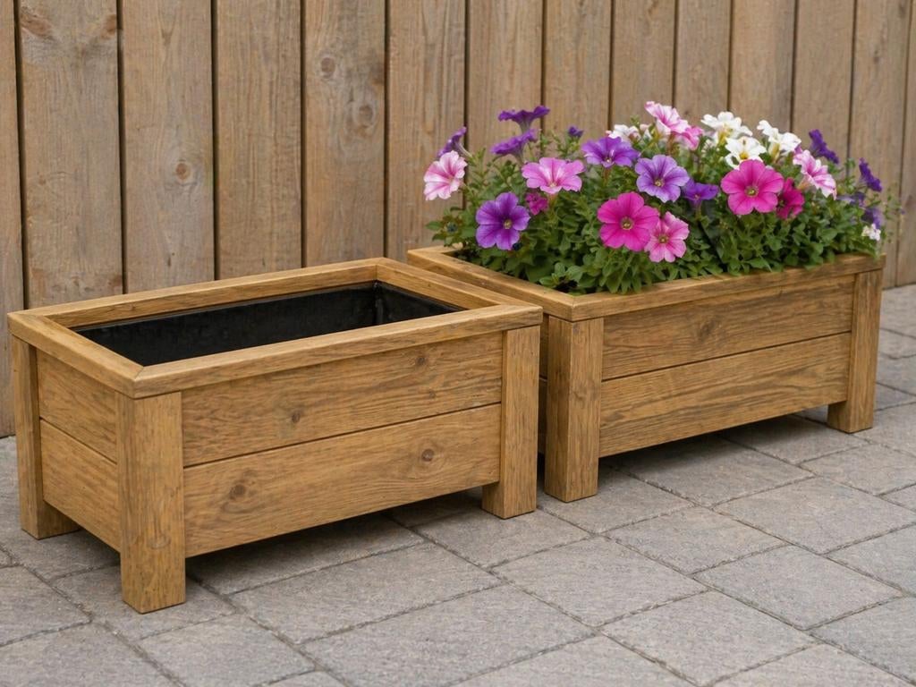 Houten plantenbak – handgemaakt, Tuin en Terras, Bloembakken en Plantenbakken, Ophalen, Hout, Tuin