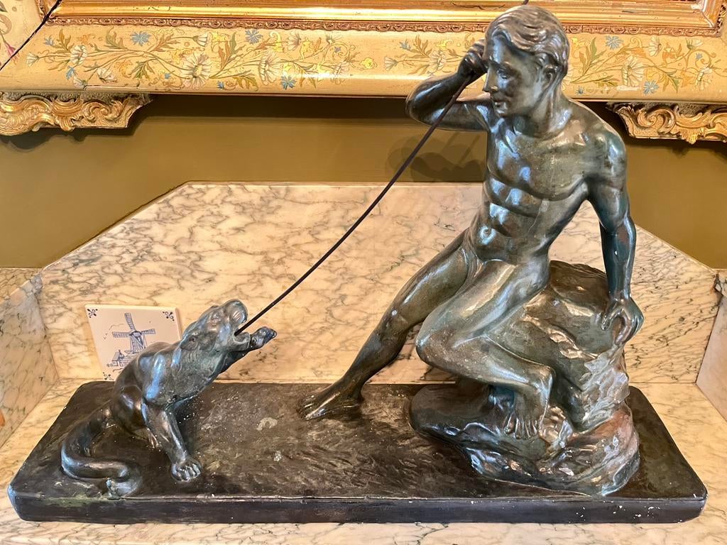 Schouwstuk in plaaster, Antiek en Kunst, Ophalen, Art deco, Gips, 50 - 100 cm