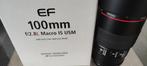 Canon EF 100mm F/2.8L USM IS Macro, TV, Hi-fi & Vidéo, Comme neuf, Canon, Enlèvement