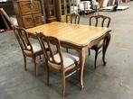 tafel en stoelen, Huis en Inrichting, Tafels | Eettafels, Ophalen, Gebruikt, 100 tot 150 cm, Eikenhout