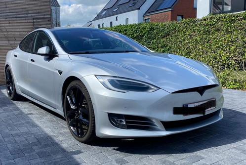 Tesla S 75D, Auto's, Tesla, Particulier, Model S, Elektrisch, Zilver of Grijs, Zwart, Leder en Stof, Vierwielaandrijving, Dealer onderhouden