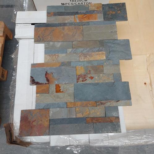 Op=op steenstrip Grimstad 10m2 bruin grijs leisteen nr82, Huis en Inrichting, Woonaccessoires | Overige, Nieuw, Ophalen of Verzenden