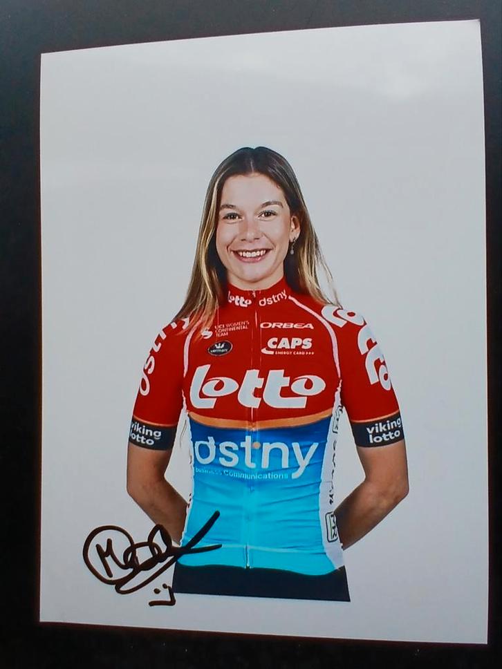 Gesigneerde foto van Mieke Dockx., Sport en Fitness, Wielrennen, Nieuw, Verzenden
