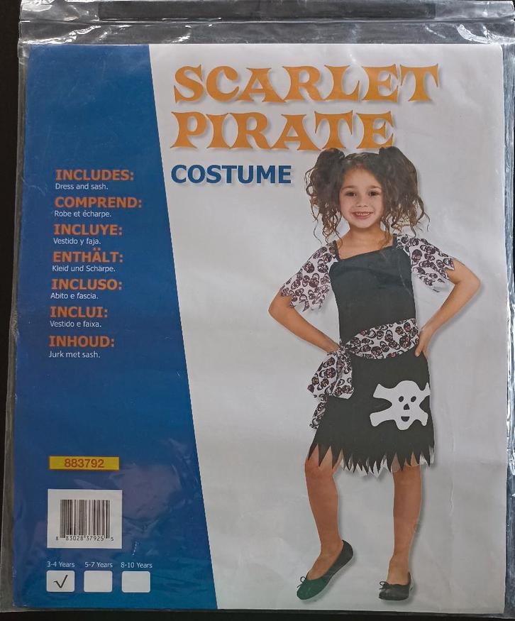 Déguisement de Pirate Fille (3-4 ans), Kinderen en Baby's, Carnavalskleding en Verkleedspullen, Gebruikt, Meisje, 104 of kleiner