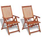 Chaises de jardin pliantes 2 pcs bois d'acacia massif marron, Enlèvement ou Envoi, Neuf