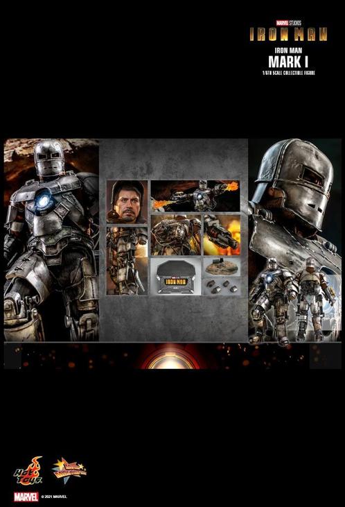 Hot Toys MMS605-D40 Iron Man Mark I, Collections, Statues & Figurines, Neuf, Humain, Enlèvement