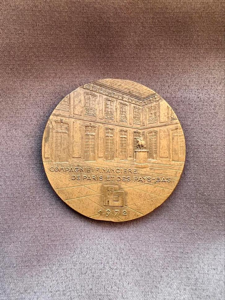 Bronzen medaille Bank van Parijs en Nederland 1972, Postzegels en Munten, Penningen en Medailles, Brons, Ophalen