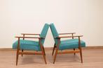 Vintage armchairs set of 2 teal design by H.Lis