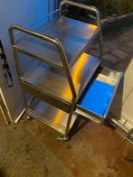 Rvs inox rolwagen met lade.   Nieuw in doos, Ophalen
