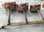 3 delig antiek pannenset met ophanger, Ophalen, Koper