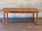 Franse boerentafel met 2 lades - 190 x 98 cm + 78 cm hoog, Huis en Inrichting, Tafels | Eettafels, Eikenhout, Zo goed als nieuw