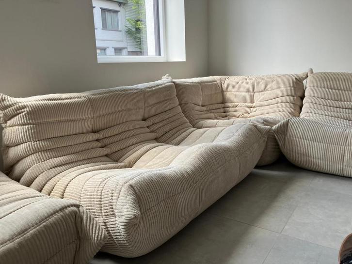 Modulaire ensemble in Beige Corduroy, Velours Côtelé, Huis en Inrichting, Zetels | Zetels, Ophalen of Verzenden