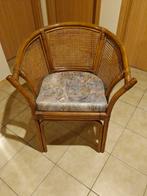 Rieten stoel met kussen, vintage, Antiek en Kunst, Ophalen