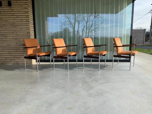 Mid-century armchairs by Sven Ivar Dysthe for Thereca, Huis en Inrichting, Fauteuils, Gebruikt, Hout, Stof, 50 tot 75 cm, Minder dan 75 cm