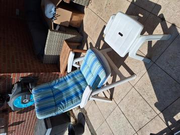 Chaise de jardin réglable avec tabourets/repose-pieds, Enlèvement, Comme neuf