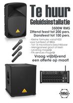 Geluidsinstallatie / muziekinstallatie te huur, Audio, Tv en Foto, Versterkers en Ontvangers, Ophalen of Verzenden
