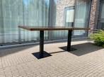 Eiken eettafel 200 op 90 met metalen poten in het zwart, Huis en Inrichting, Tafels | Eettafels, Ophalen, Eikenhout, 200 cm of meer