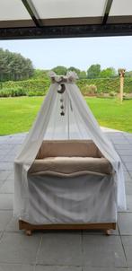 Babypark met bekleding en hemel, Kinderen en Baby's, Ophalen, Zo goed als nieuw, Rechthoekig, In hoogte verstelbaar